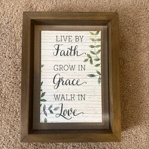 Brown Wooden Framed Inspirational Wall Art